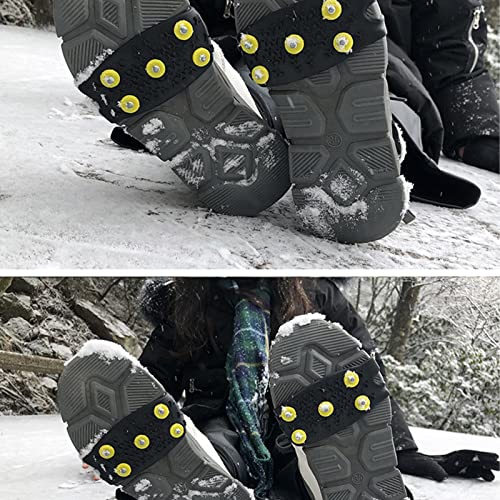 Ailopta Crampon Neige pour Chaussure - Antidérapant sur Chaussures/Bottes Clous À Neige Grips Crampons Crampons Pointes - Ski Glace Verglas Randonnée