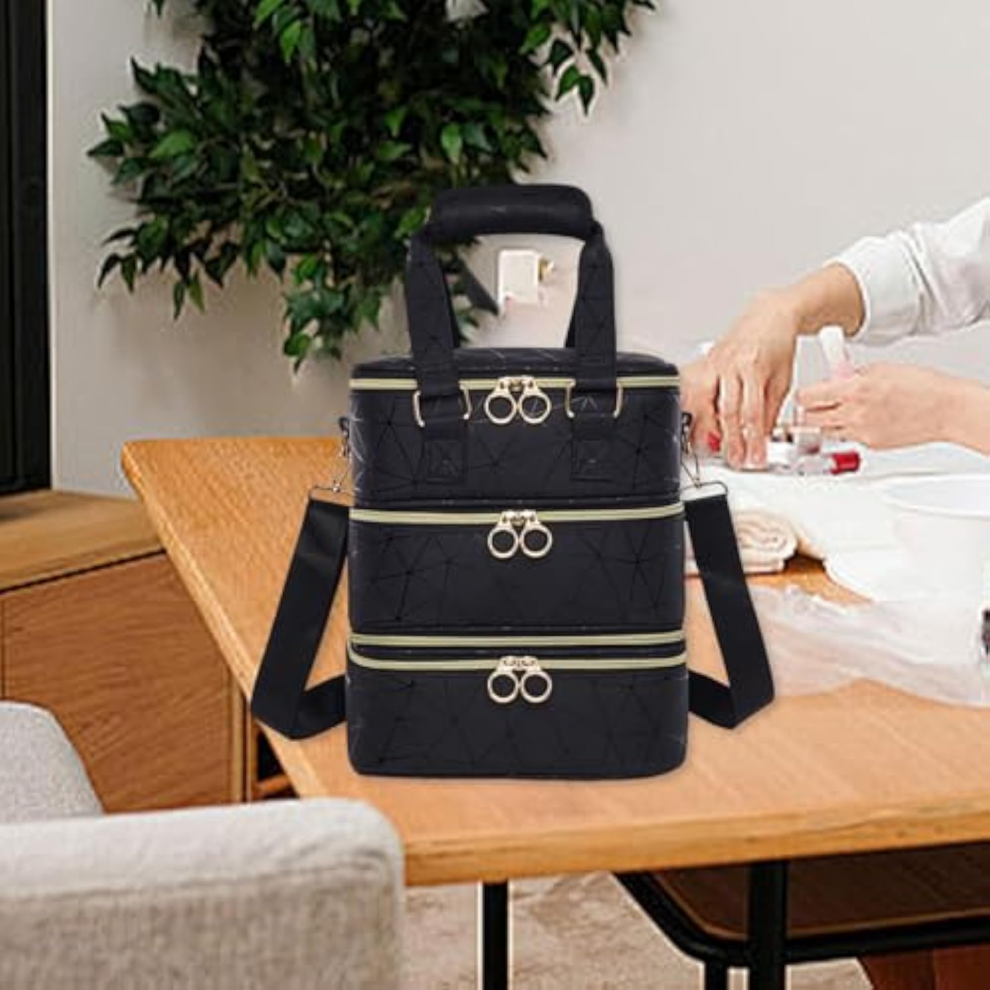 Stylish Nail Polish Organizer with Zipper Closure