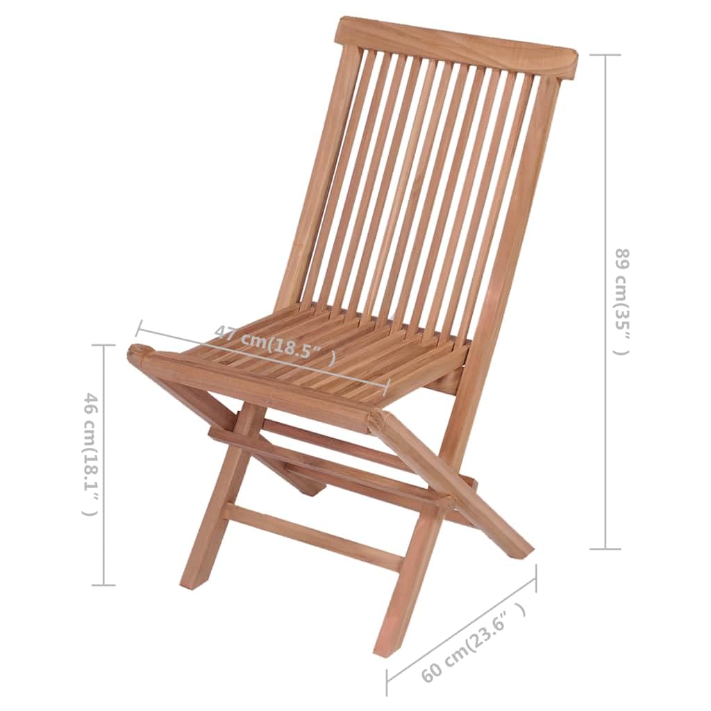 Juego de 4 sillas plegables de jardín de madera maciza de teca, sillas plegables para jardín, balcón y terraza, 47 x 60 x 89 cm, asiento de madera natural