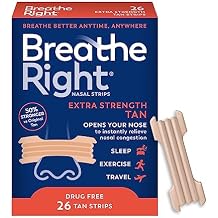 Breathe Right Nasal Strips Clear Large 30ct & Extra Strength Tan 26ct