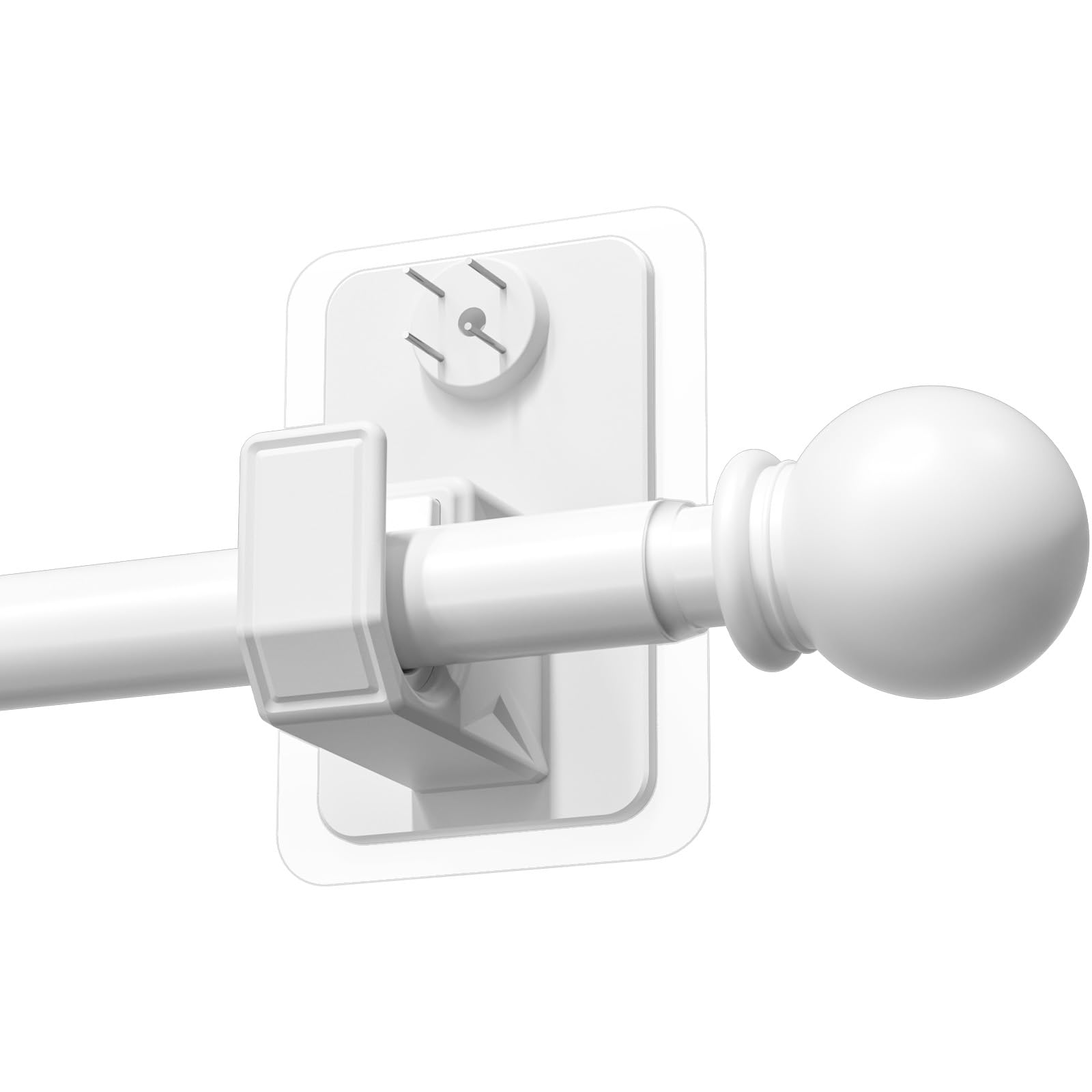 PeSenp 2.0 Pro No Drill Curtain Pole with Adhesive & Invisible Nail 79-240 cm, 16mm Diameter Extendable Curtain Poles for Eyelet Curtains, White Curtain Rod for Apartments & Dorms - Renter Friendly — image 1