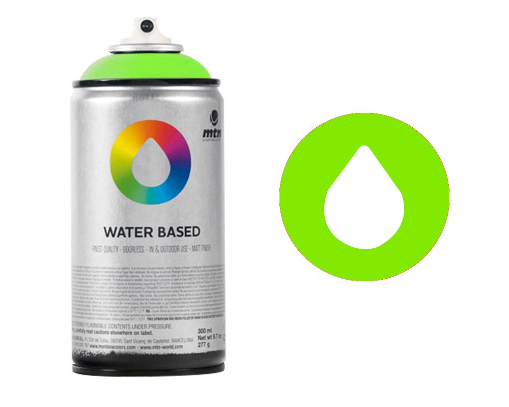 Montana MTN Spain Water Based Spray Paints 300ML (Fluorescent) - Fluorescent Green