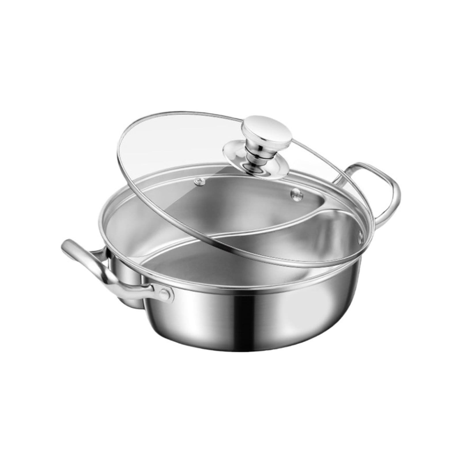 asdchZen Chinese Hot Pot Hot Pot With Divider Stainless Steel Shabu Shabu Pot For Induction Cooktop Gas Stove Charcoal Kitchen Cooking Pot