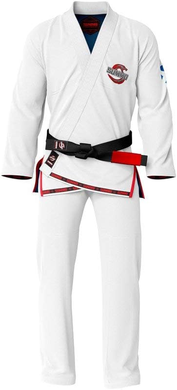 Premium Scottish White Sublimation Brazilian Pearl Weave Jiu Jitsu Gi - Built in Rash Guard - with Rash Guard Lining (BJJ GI)