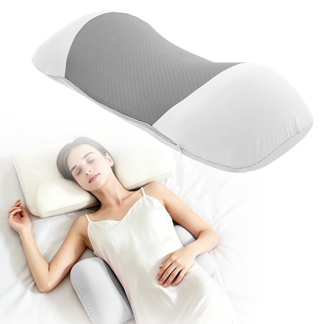 Cuscino lombare in memory foam, cuscino supporto schiena ergonomico per sedia ufficio, sedile auto e divano domestico