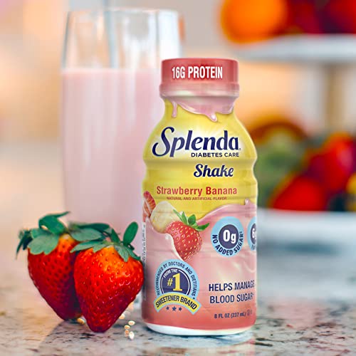 Image of SPLENDA Diabetes Care Shakes - Meal Replacement Shake, Strawberry Banana, 8 Fl Oz (Pack of 24) | Meal Replacement Shake, Pack of 24