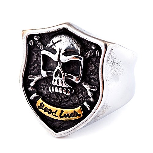 Image of Genuine Stainless Steel Ring Jewelry for Men Fashion Punk Biker Skull Rings