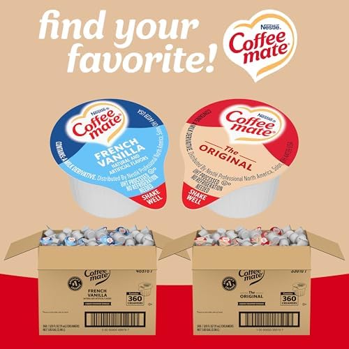 Nestle Coffee mate Coffee Creamer, Original, Liquid Creamer Singles, Non Dairy, No Refrigeration, 0.375 fl oz Tubs (Pack of 360) - 5