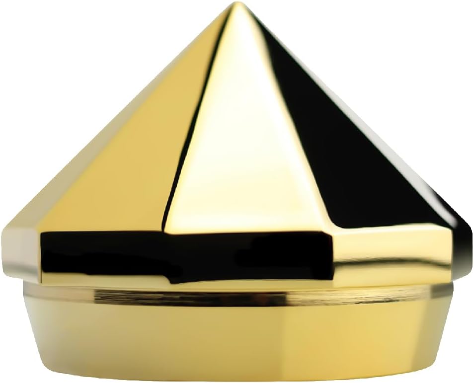 10-Sided Bullet Gold Spinner Cap (Single Right) | Right Side 24K Gold Plated Bullet/Diamond Knock Off Spinner Cap | Designed for Lowriders and Classic Cars with Wire Wheels