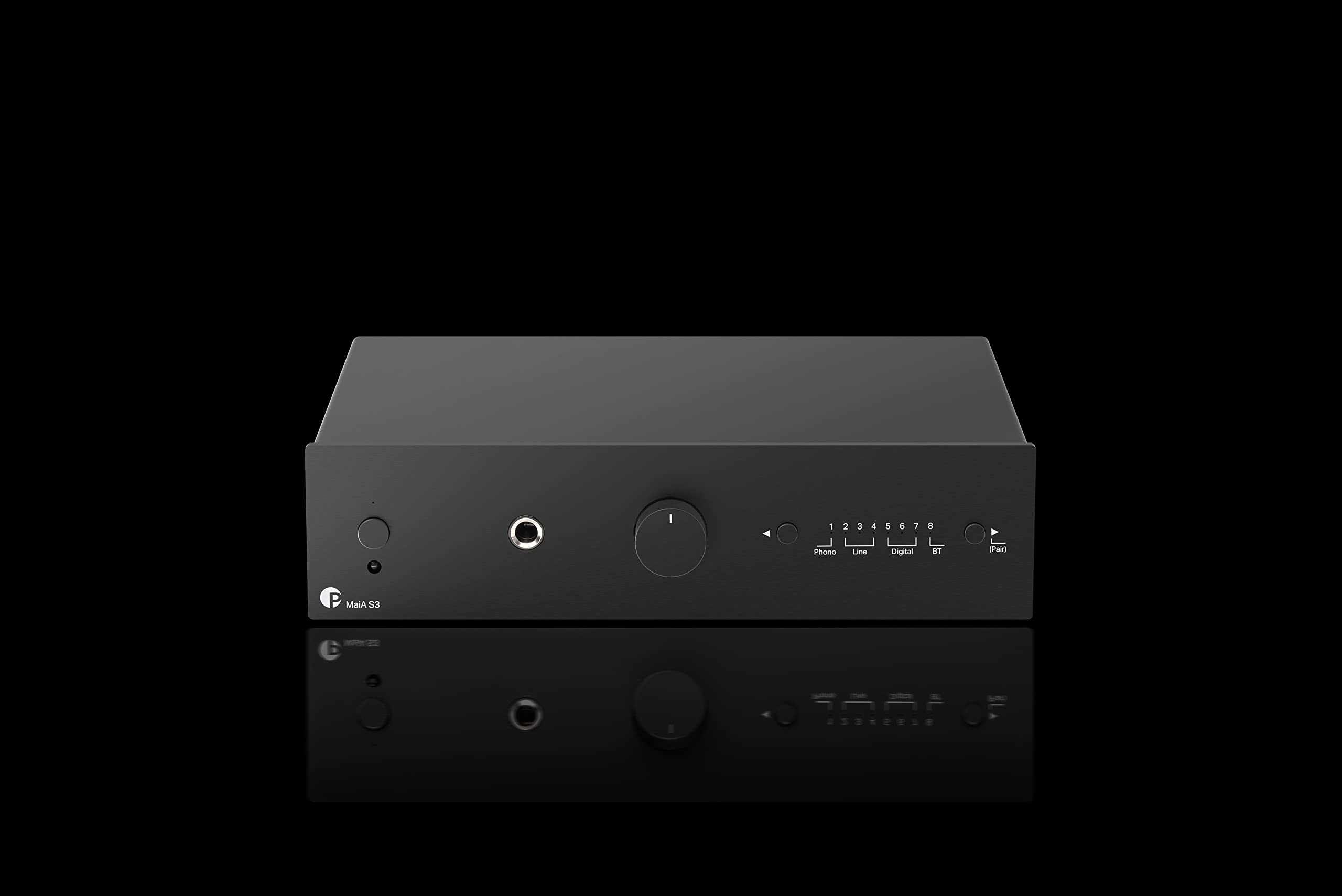 Pro-Ject MaiA S3 - Amplificatore audiofilo compatto e versatile, aptX™ HD Bluetooth 5.0, Phono, Line, digitale, uscita cuffie, colore: Nero