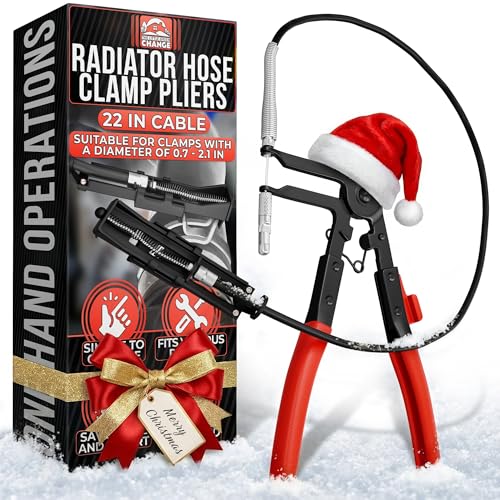Radiator Hose Clamp Pliers Automotive Tool – Corrosion-Resistant Hose Clamp Tool with Durable Non-Slip Polymer Coating, Tension & Ratchet Locking Mechanisms – Easy to Use, Time-Saving for Car Repairs