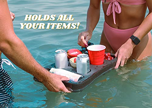 Polar Whale Floating Drink Holder Refreshment Table Tray For Pool Beach Party Float Lounge Durable Black Foam 7 Compartment Uv Resistant #TOP4