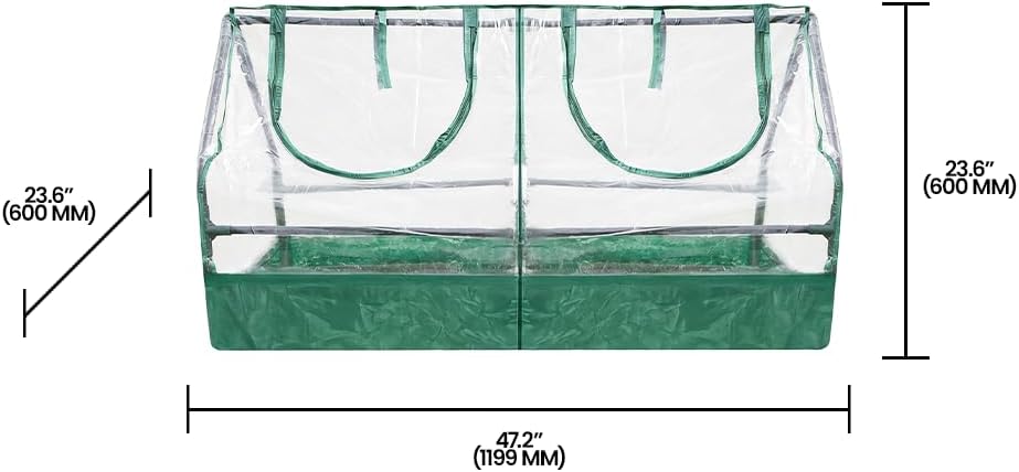 Zenport SH3212A+BTP Garden Raised Bed and Cold Frame Greenhouse Cloche for Easy Access Protected Gardening