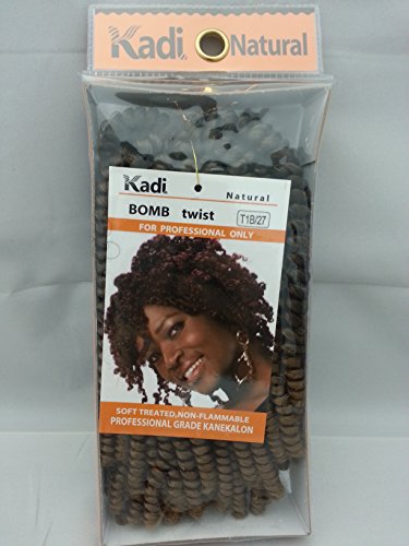 Kadi Natural Braiding Style, Hair Extension, Professional Grade Kanekalon (T1B/27 - Black/Honey Blond, BOMB TWIST)