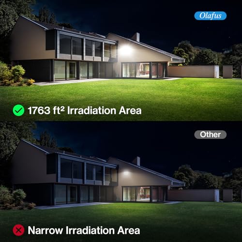 Olafus 2 Pack 130W LED Flood Light Outdoor, 13000lm LED Work Light with Plug, IP66 Waterproof Exterior Security Lights, 6500K Daylight White Outside Floodlights for Playground Yard Stadium Lawn - Image 4