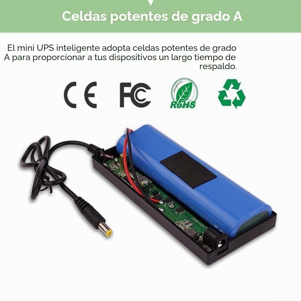 DC 12V 3A Mini UPS Sistema de Alimentación Ininterrumpida con Capacidad de 10400mAh para Cámara de Seguridad y Sistema de Monitoreo con Protección de Seguridad contra Sobredescarga y