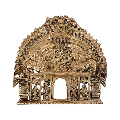 Image of Brass Prabhavali Wall Hanging - Prabhavali, Brass, Spiritual Home Decor, Temple & Puja Room Wall Decor