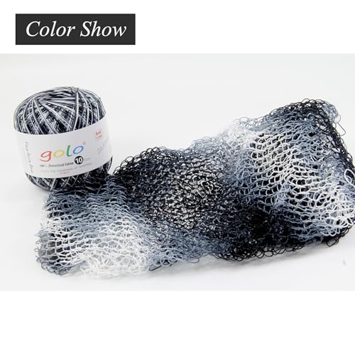 Image of golo Crochet Thread Size10 Yarn for Hand Knitting Lace Thread Black-White