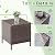 Greesum 3 Pieces Patio Dining PE Rattan Wicker Chair Furniture Set with Cushion and Glass Coffee Table for Outdoor Garden Backyard Poolside, Brown and Beige