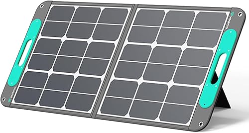 Miniatura 1 de VIGORPOOL - Panel solar portátil de 100 W para estación de energía Vigorpool, cargador solar plegable con salidas USB AC para teléfonos y