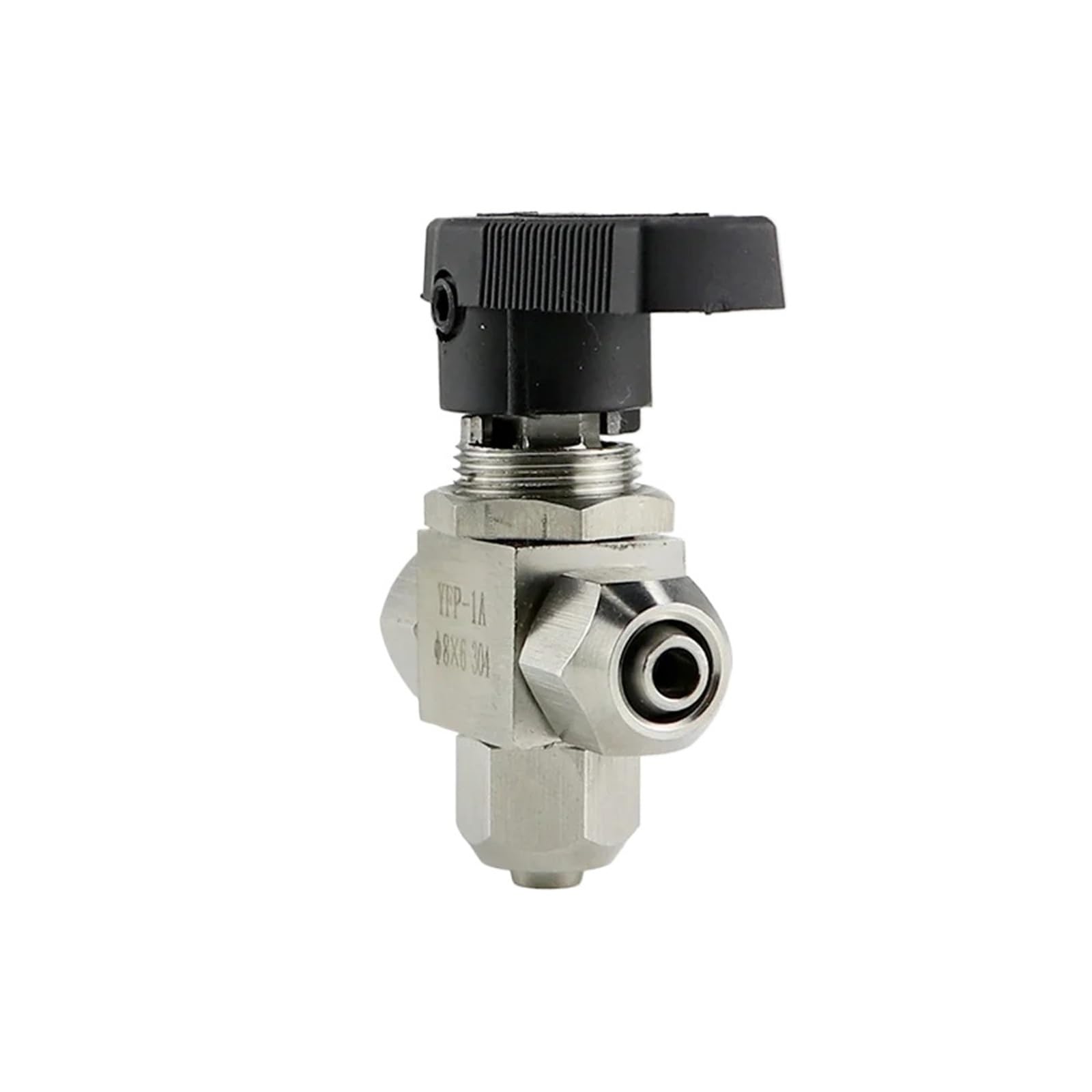 Qucik Twist Fit 6 8 10 12 mm OD PU rura wąż powietrza trójdrożny zawór kulowy L port 304 stal nierdzewna woda gaz olej opałowy (10 x 8 mm)