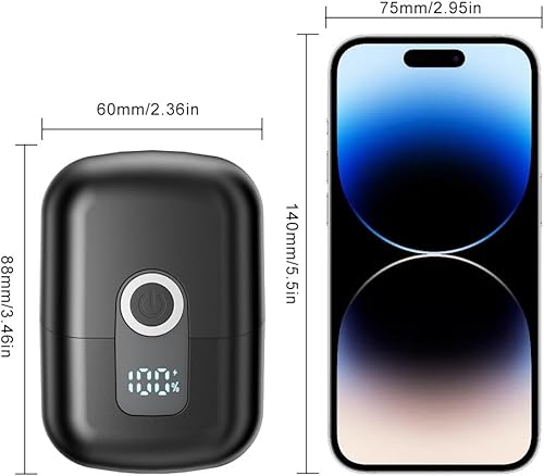 Miniatura 6 de Mini afeitadora de triple lámina para hombre maquinilla de afeitar eléctrica, agarre ergonómico, resistente al agua IPX7, tiempo de funcionamiento