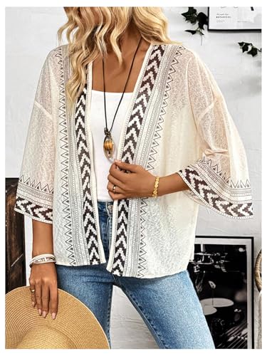 SOLY HUX Women's Long Sleeve Boho Cardigan Geo Printed Open Front Jackets Outerwear2