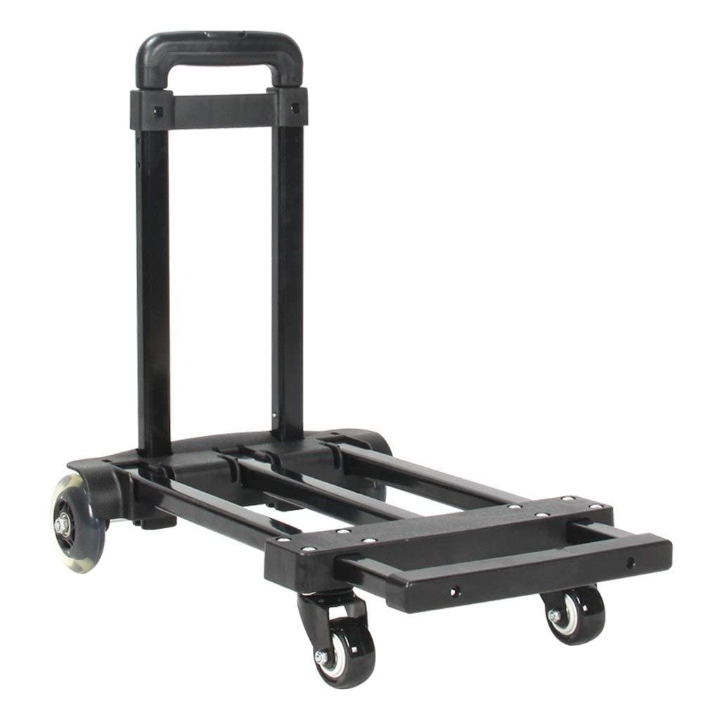 Carrelli elevatori Carrello Home Comodo Carrello Carrello Piccolo Nero Carrello Pieghevole da Viaggio Carrello portabagagli Universale