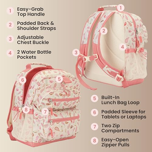 Image of Bentgo Kids Print Backpack - Lightweight 14 inch Backpack for School, Travel & Daycare, Ideal for Ages 4+, Durable & Water-Resistant, Roomy Interior, & Loop for Lunch Bag (NEW Cowgirl Dreams)