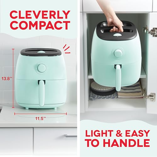 Image of Dash Tasti-Crisp Air Fryer - AirCrisp Technology - Compact Design with Adjustable Temperature Control - Nonstick Fry Basket & Auto Shut-Off Feature - 6 Quarts - Aqua