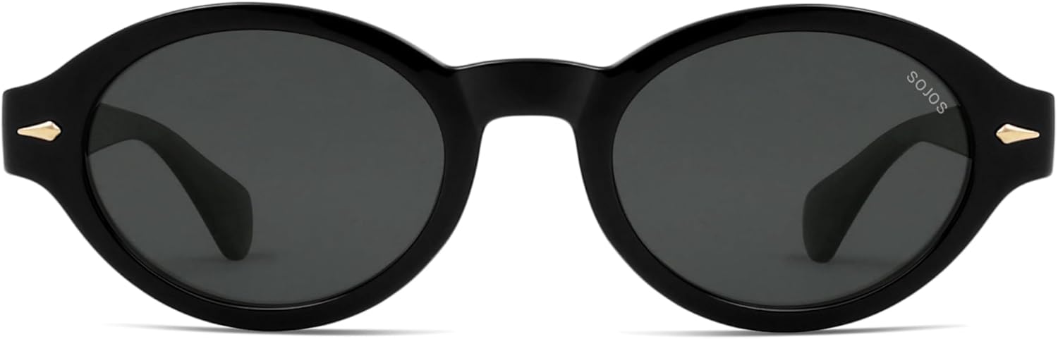 SOJOS Retro Oval Polarized Sunglasses for Women Men Chic Trendy 90s Sunnies Shades UV protection Sun Glasses SJ2630