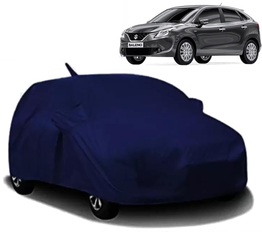 V VINTON Waterproof Car Body Cover All Accessories Compatible for Maruti Suzuki Baleno with Mirror Pocket Uv Dust Proof Protects from Rain and Sunlight | Navy