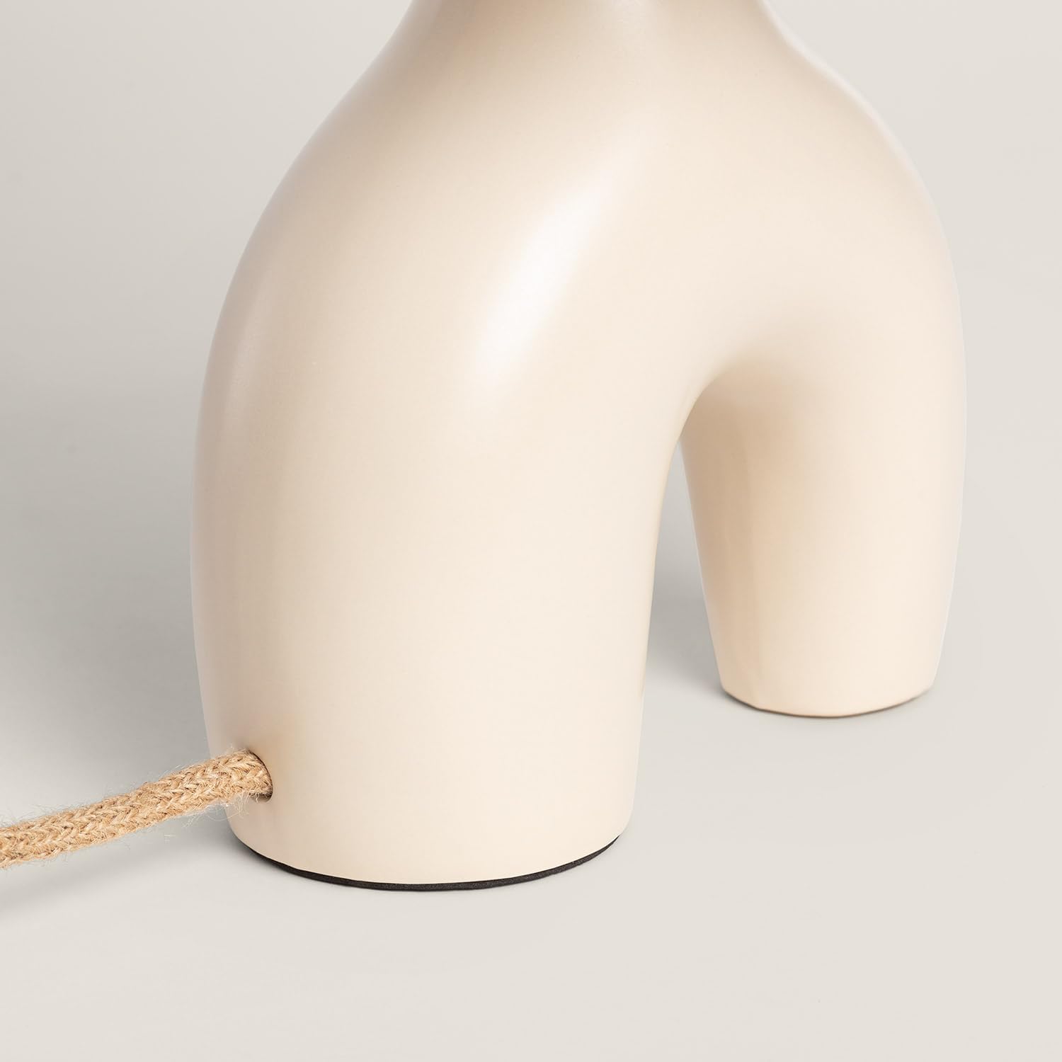 LEDKIA LIGHTING Lámpara de Mesa Cerámica y Lino Ginger Beige