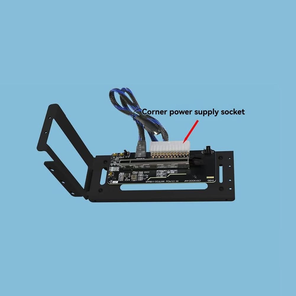 GPU OCuLink GPU Dock PCIe 5.0x4 GDP Laptop per Scheda Grafica Video Esterna M.2 Oculink SFF8611 A PCIE X16 Bend Bianco