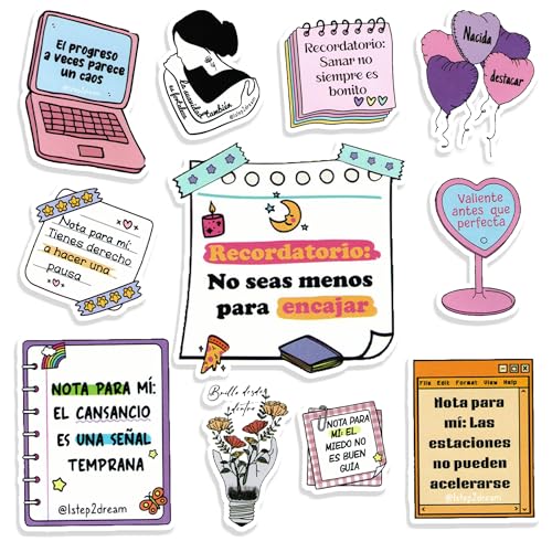 Image of Spanish Self Love Stickers 100pcs - Mental Health & Healing Stickers
