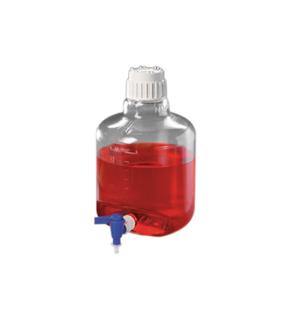 Nalgene Polycarbonate Transparent Carboy with Spigot, 10L (Case of 4