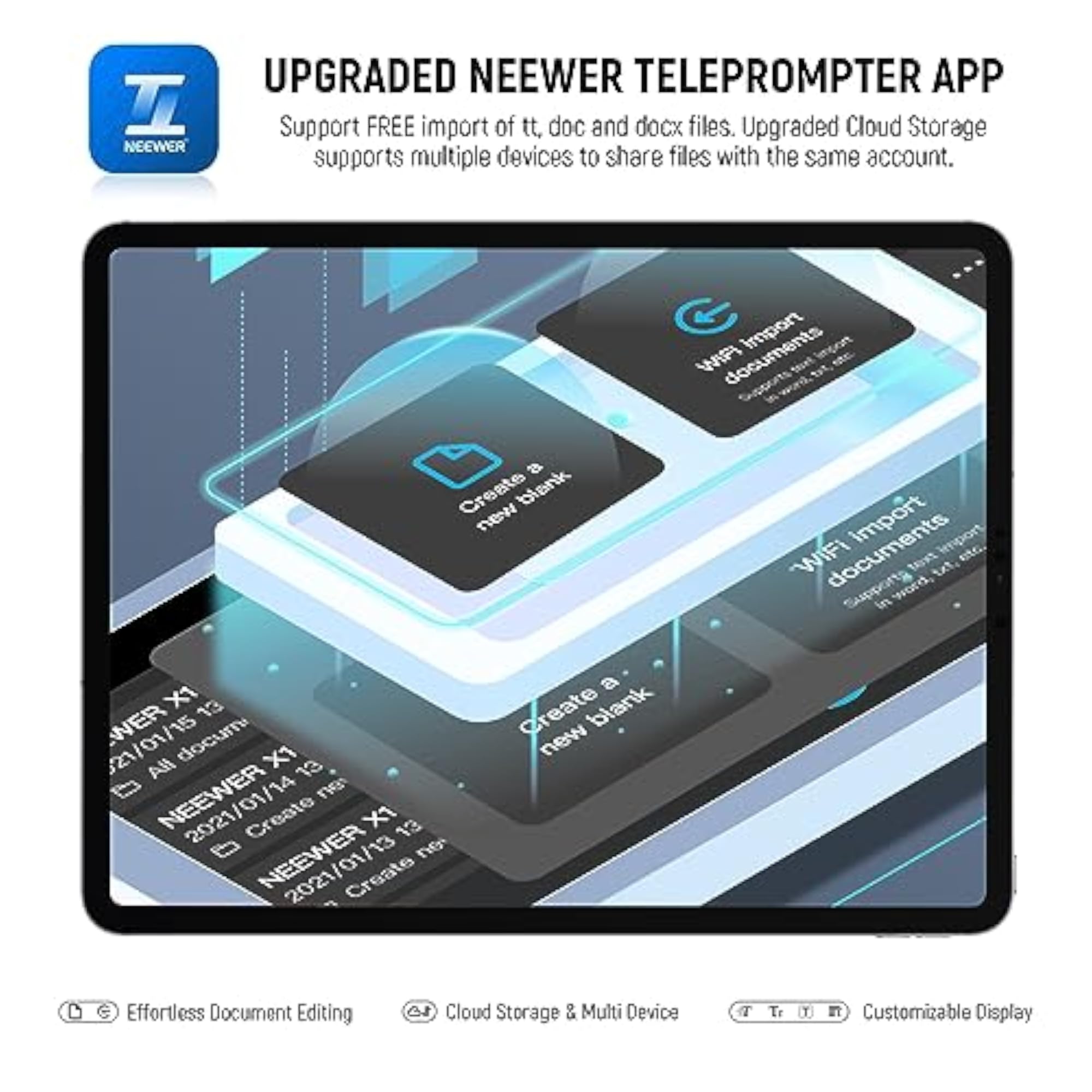Remote Control for Teleprompter App with Bluetooth Connection