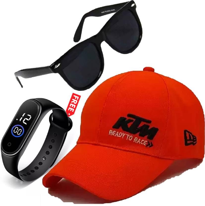 GIFFEMANS GFMN1378 M4 Touch Dial LED Band Digital Watch with Red KTM Cap and Black Sunglasses for Boys (Pack of 3) (B0CL2LWX8V) Amazon Price History, Amazon Price Tracker
