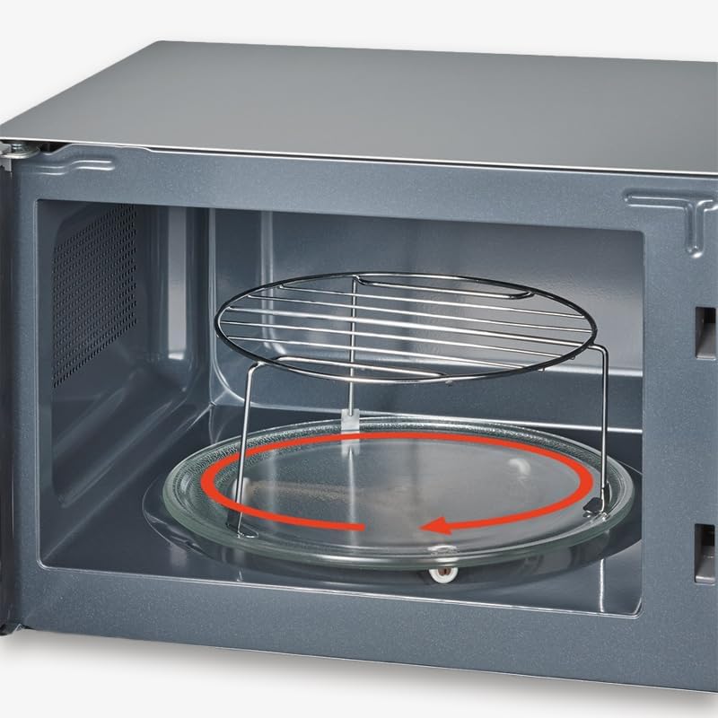 Interior of Severin MW 7773 with turntable and grill grate