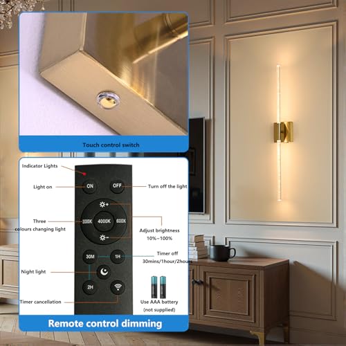 Apliques de pared interior LED regulables modernos con USB para dormitorio 3
