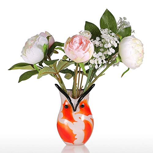 MQW Owl Pen Holder Simulation Flowers Office Home Desktop Decoration Home Decoration Glass