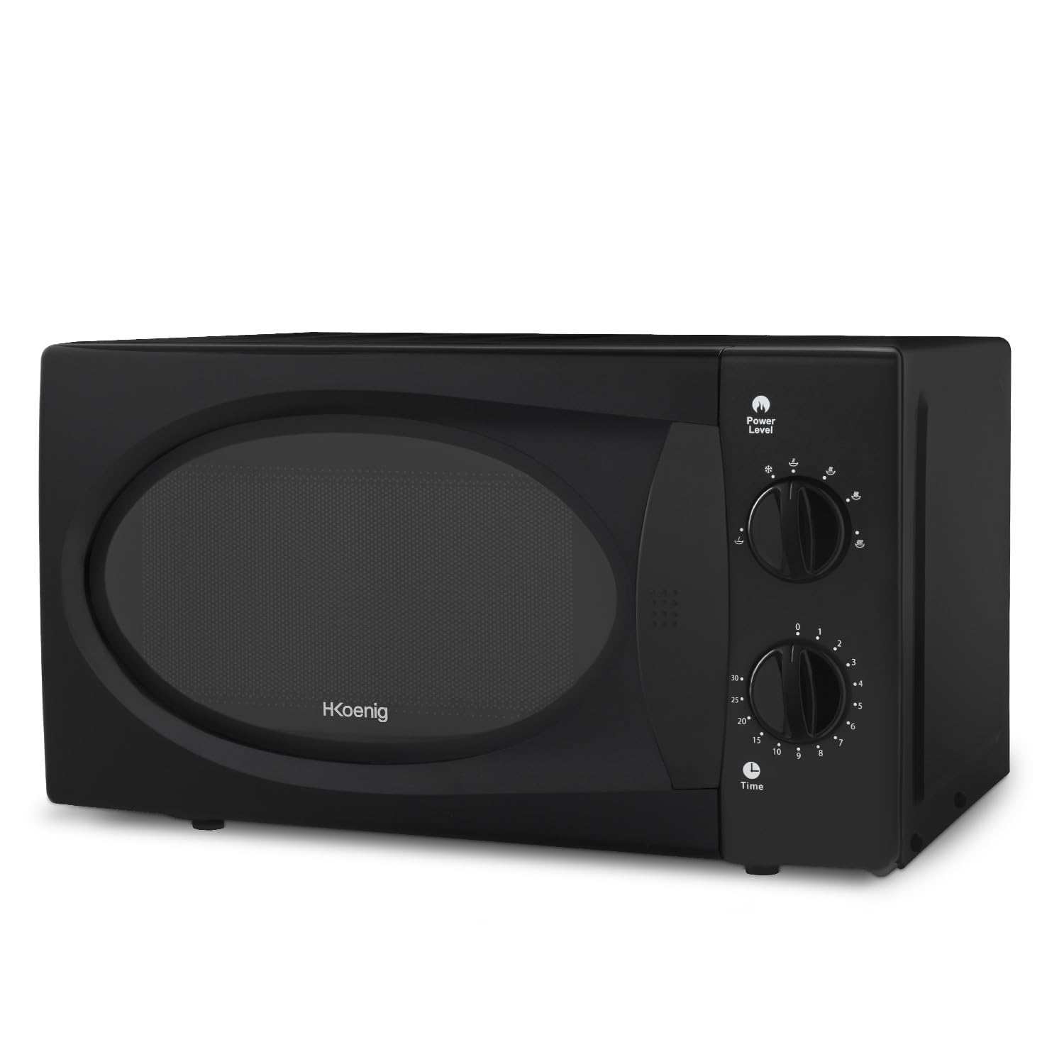 H.Koenig Kompakt-Mikrowelle 20L VIO6B Schwarz, Leistungsstark 700W, Drehteller 24,5cm, Multifunktion 5 Heizstufen und Auftaufunktion, Timer bis 30min