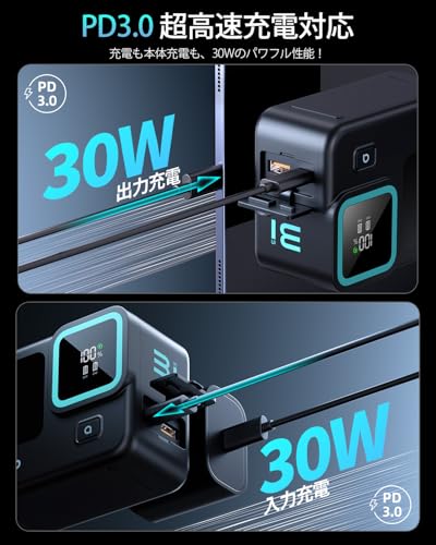 llano 3 in 1 Insta360 Ace Pro用 バッテリー 充電器 (12800mAh モバイルバッテリー搭載/2台同時充電/USB-C 充電ポート/PD 30W高速充電/LED数字表示/TFカード収納)1台3役 For Insta360 Ace Pro アクションカメラに対応