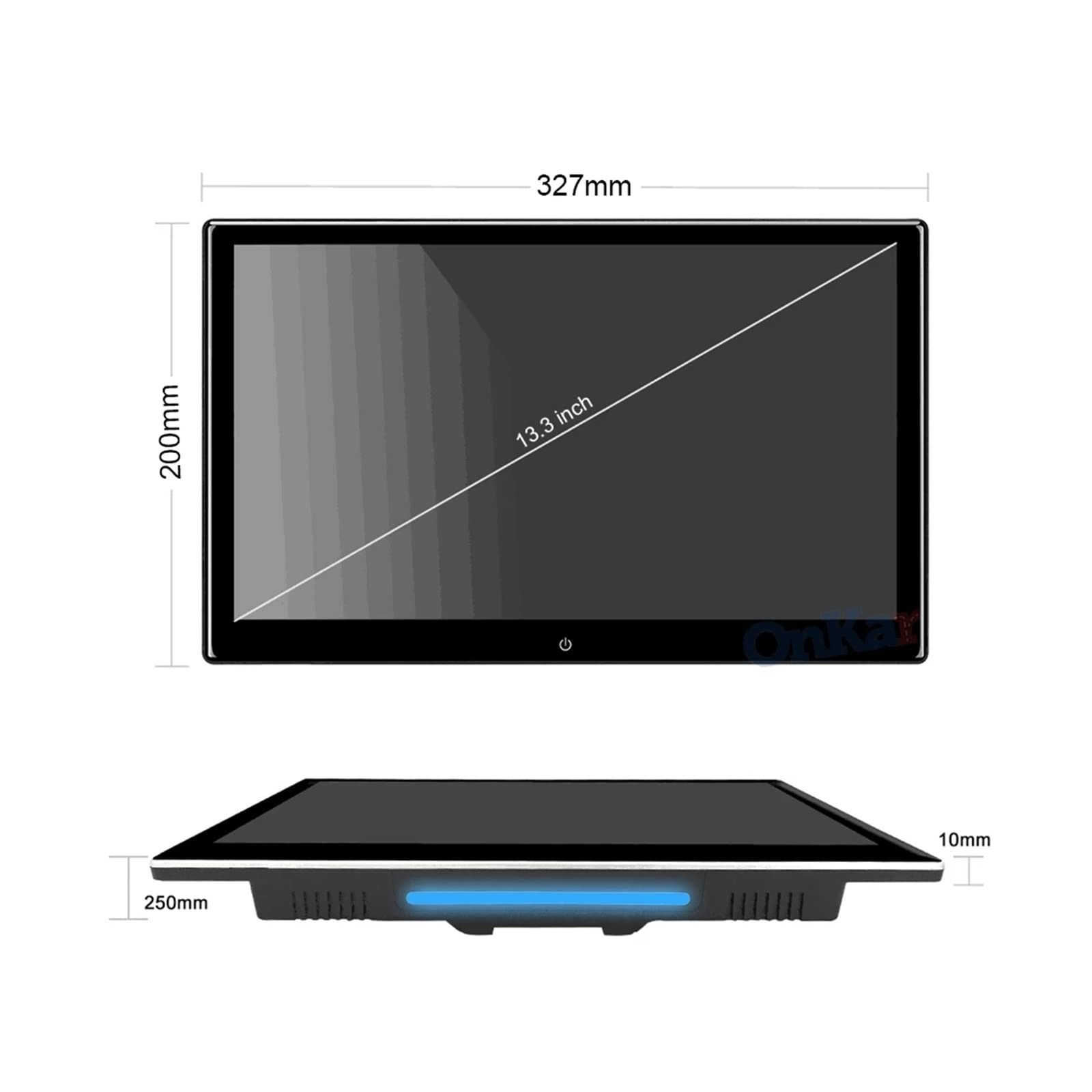 Monitor for poggiatesta for auto da 13,3 pollici Lettore DVD video 4K 1080P 2G / 32GB FM Miracast SD Mirroring dello schermo Viaggi in famiglia(1 pc)