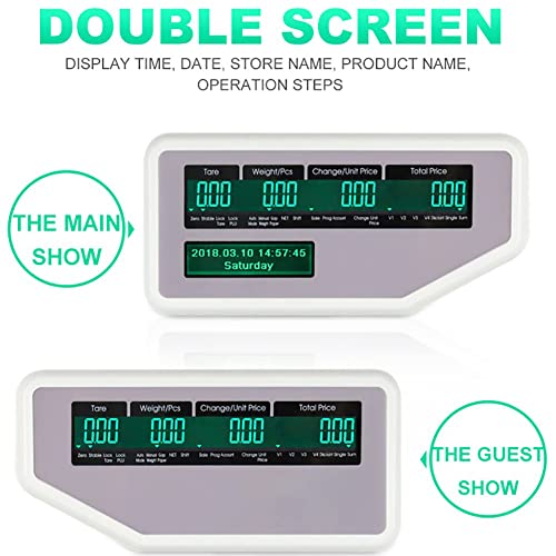 Báscula digital con impresión y pantalla LCD doble miniatura 5
