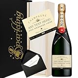 Personalised Moët & Chandon Champagne Gift Set 75cl in Wooden Presentation Box - Custom Bottle Label & Message - Luxury Gift Hamper for Women & Men, Birthday, Anniversary, Wedding, Retirement