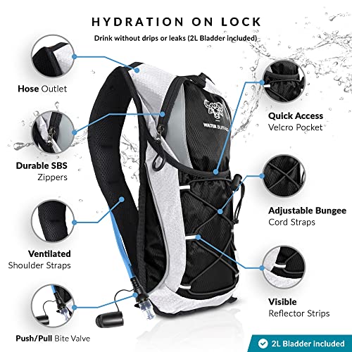 Water Buffalo Hydration Backpack - Hydration Pack Water Backpack With 2L Hydration Water Bladder - Hydropack Running Backpack 12L - The Essential Water Pack For Hiking, Running, Biking, Ski, And Raves #TOP1