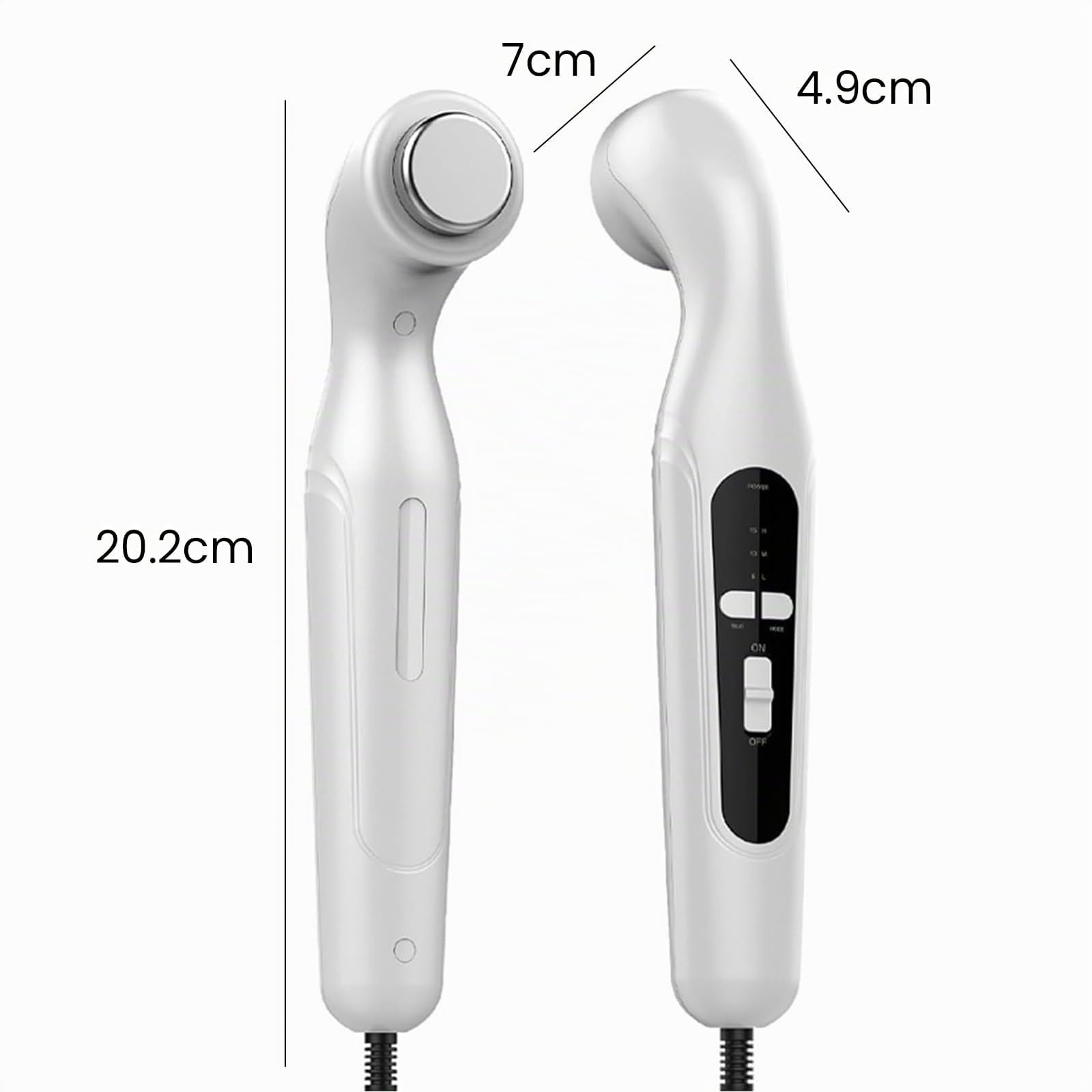 Masajeador ultrasónico para el hogar, 3 MHz, 3 niveles de calor, 42 °C, cabezal impermeable IPX7, temporizador para cuello, espalda, articulaciones y relajación muscular