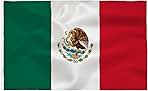 Mexico Flag 3x5 Foot- Mexican National Flags Indoor/Outdoor Quality Polyester with Vivid Color Brass Grommets Decorations