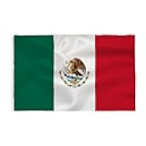 Mexico Flag 3x5 Foot- Mexican National Flags Indoor/Outdoor Quality Polyester with Vivid Color Brass Grommets Decorations
